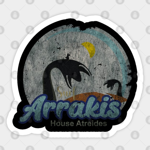 Visit Arrakis - Vintage Distressed Surf -  Fresh Design Sticker by BackRetro Shop